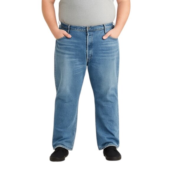 Levi's Other - Levis 501 Button Fly Jeans Mens W44 L32 Blue Denim Straight Leg Classic Med Wash